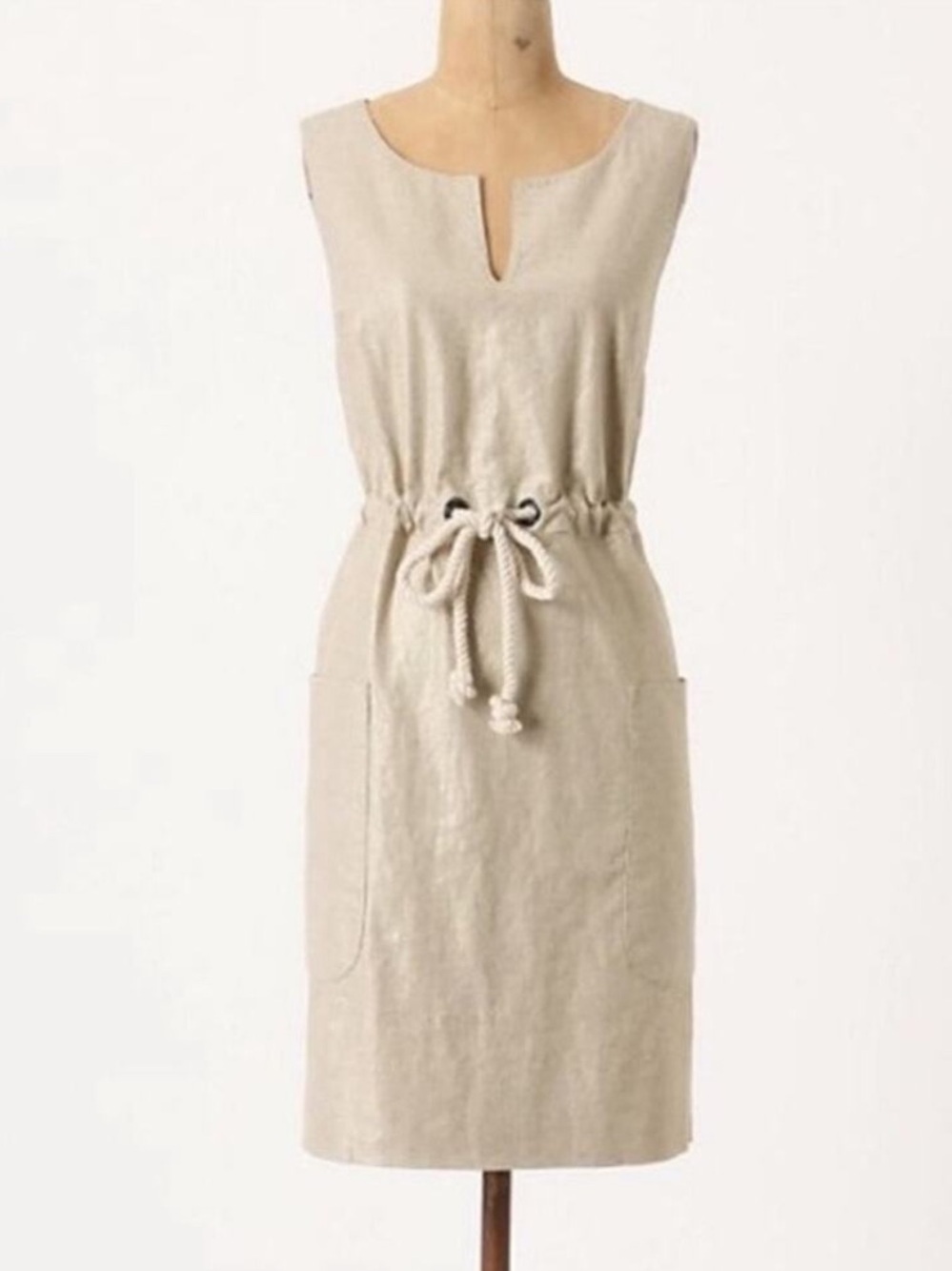 Anthropologie Maeve Linen
Flaxen Rope Sleeveless Shimmer
Dress Womens Size 2P